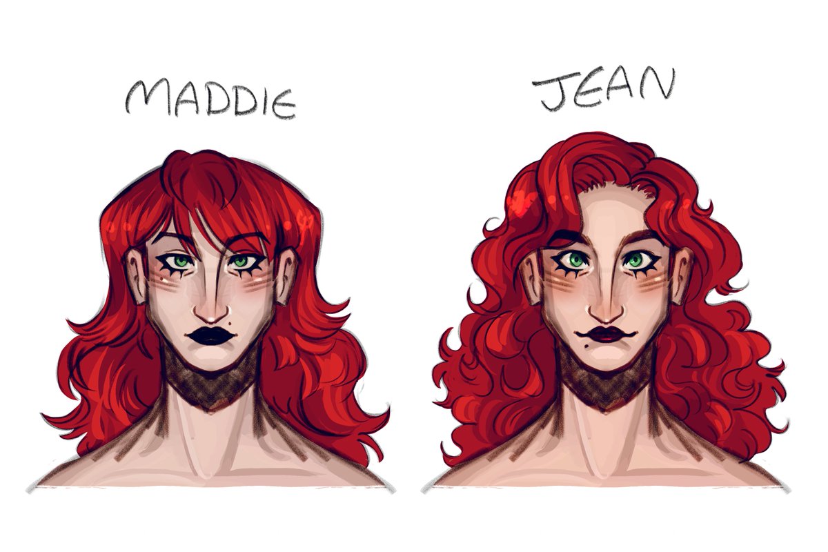 Tiiffycat's tweet photo. tumblr ask got me thinking about how id draw jean and maddie differently https://t.co/EJKHey0iTT