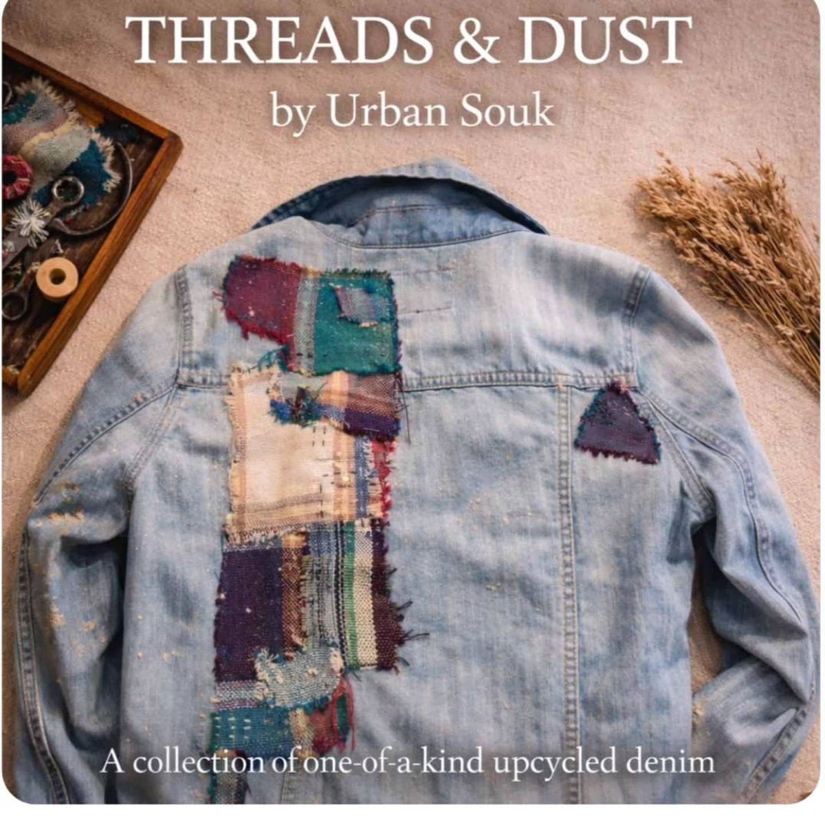 piblito_7's tweet photo. THREADS &amp; DUST by Urban Souk. One-of-a-kind upcycled denim made from salvaged textiles, raw edges and visible repair. Slow-made, one of one, no repeats. Available at Jules Garden Pop-Up, 24–25 April. https://t.co/kK8YdR2tDj