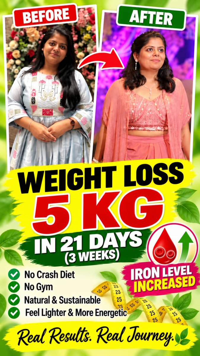 deepa_somani's tweet photo. Want to lose weight without crash dieting?
DM “WEIGHT” to know how you can start your personalized PowerHealing journey. 
5 KG weight loss in just 21 days — a real transformation journey! ✨
This client followed a personalized natural lifestyle and nutritionapproacha. https://t.co/ynwqfX1vsi