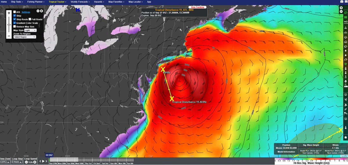 WeatherRouting's tweet photo. A strong coastal low remains positioned offshore the NE'rn US, and WRI has officially classified this as Tropical Disturbance 19. With this system to continue affecting the region through the weekend, contact WRI to determine when the next window to head south will be! https://t.co/VR4sA7aZ9L