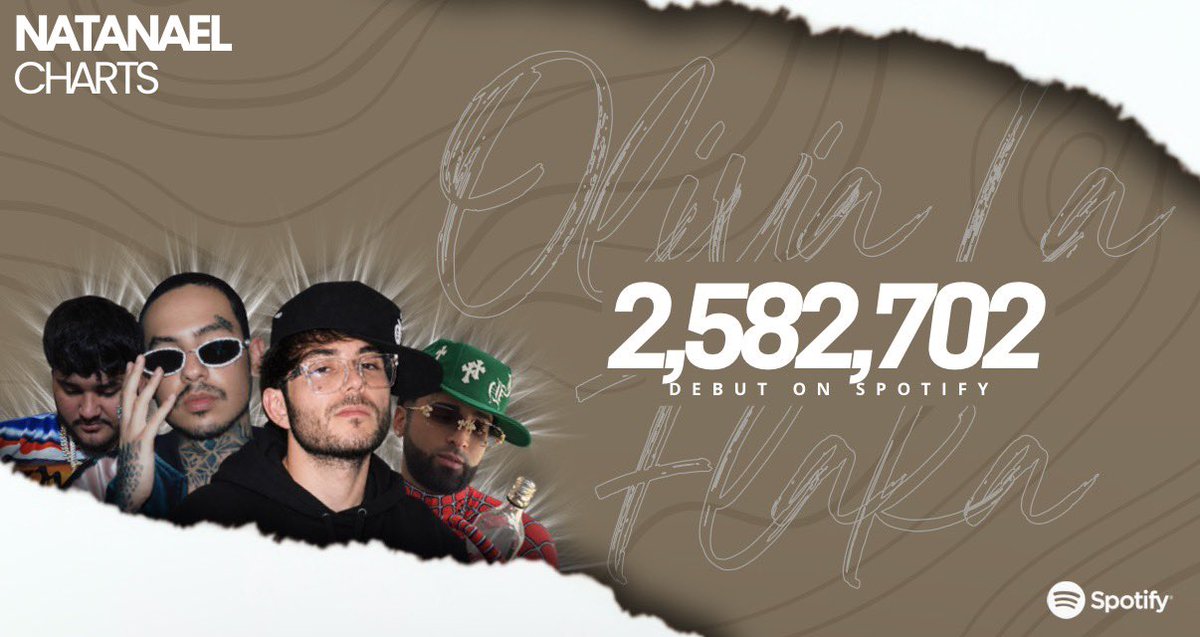 Natanael_Charts's tweet photo. "Olivia La Flaka" debuta con 2,58M de streams en su primer día en Spotify.

— Es el debut mas alto para un mexicano en 2026. https://t.co/vzLkEhSg8N
