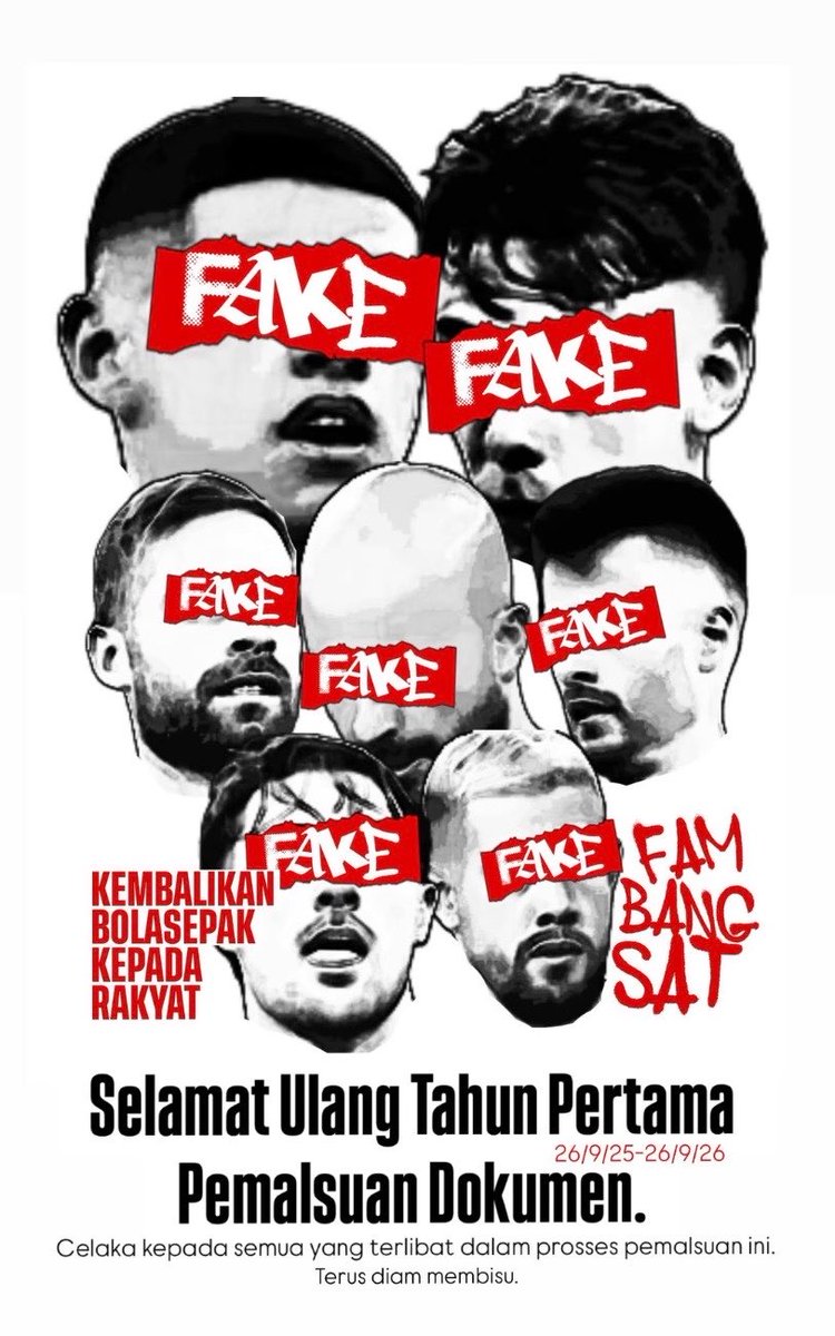 OnefootballM's tweet photo. Taknak mengaku salah
Tunding ke orang lain
Salahkan orang luar negara
Spin cerita sana sini
Yang best ambil yang busuk lari
Menipu dalam liga
Buka naratif lain

Selamat ulang tahun pertama pemalsuan dokumen. https://t.co/nA4zsDfgEI