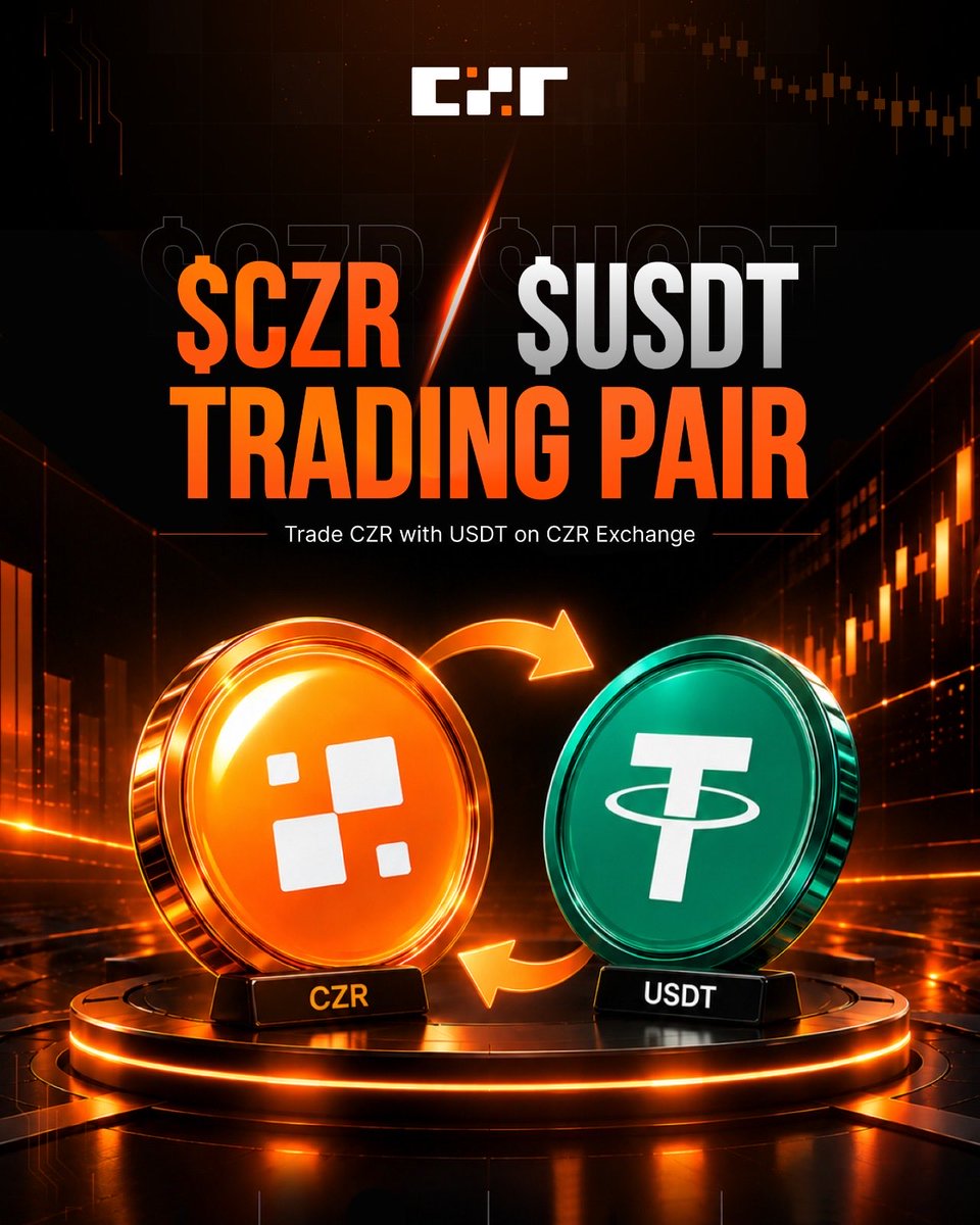 czrexchange's tweet photo. $CZR is coming to @czrexchange on October 1.

The CZR/USDT spot pair is the first step toward our vision for CZR as a platform currency, connecting trading, participation, and future benefits across the CZR ecosystem.

Get ready: https://t.co/b8rt9t2f77

Trading involves risk. Eligibility restrictions apply.