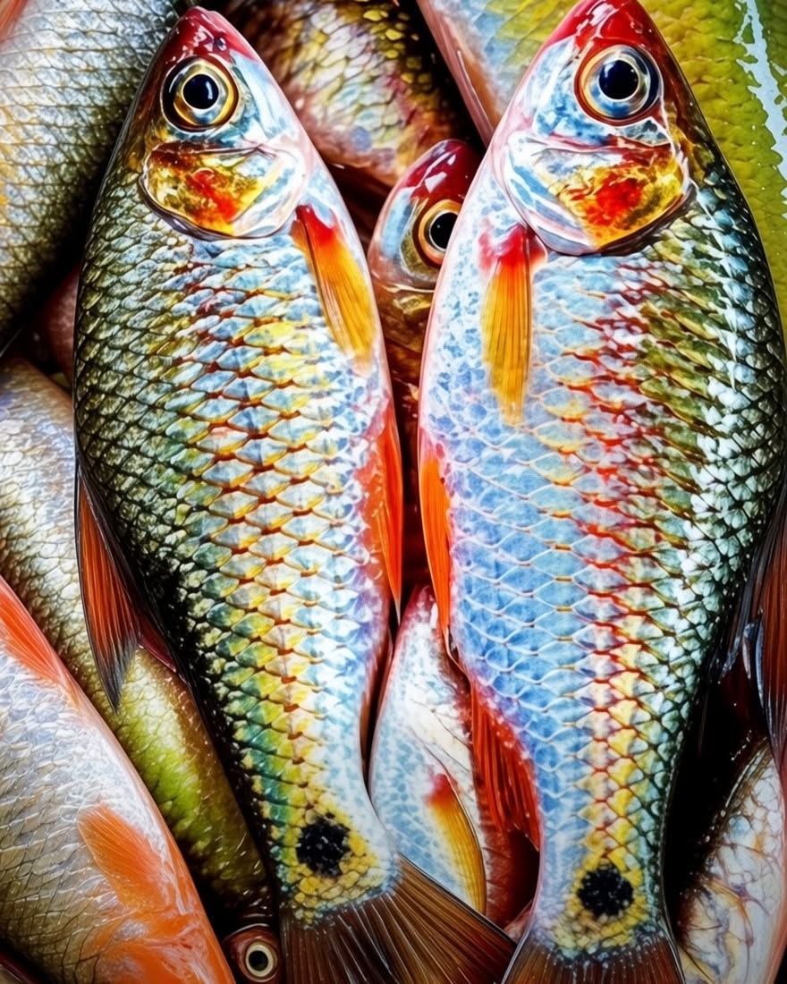 GenevaKoback's tweet photo. Wouldn’t these fresh, colorful fish be delicious fried? Crispy, crunchy, and incredibly flavorful! Who else loves fried fish like this? https://t.co/ovxeVEKM1I