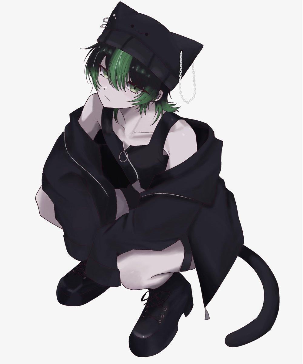 okra_ns's tweet photo. 創作キャラの猫宮〜🐈‍⬛
性別不詳の元ドラマー設定✊
←加工後             加工前→
 #OC
 #illustration
 #創作 
 #絵柄が好みって人にフォローされたい https://t.co/OWLtXZYDAY