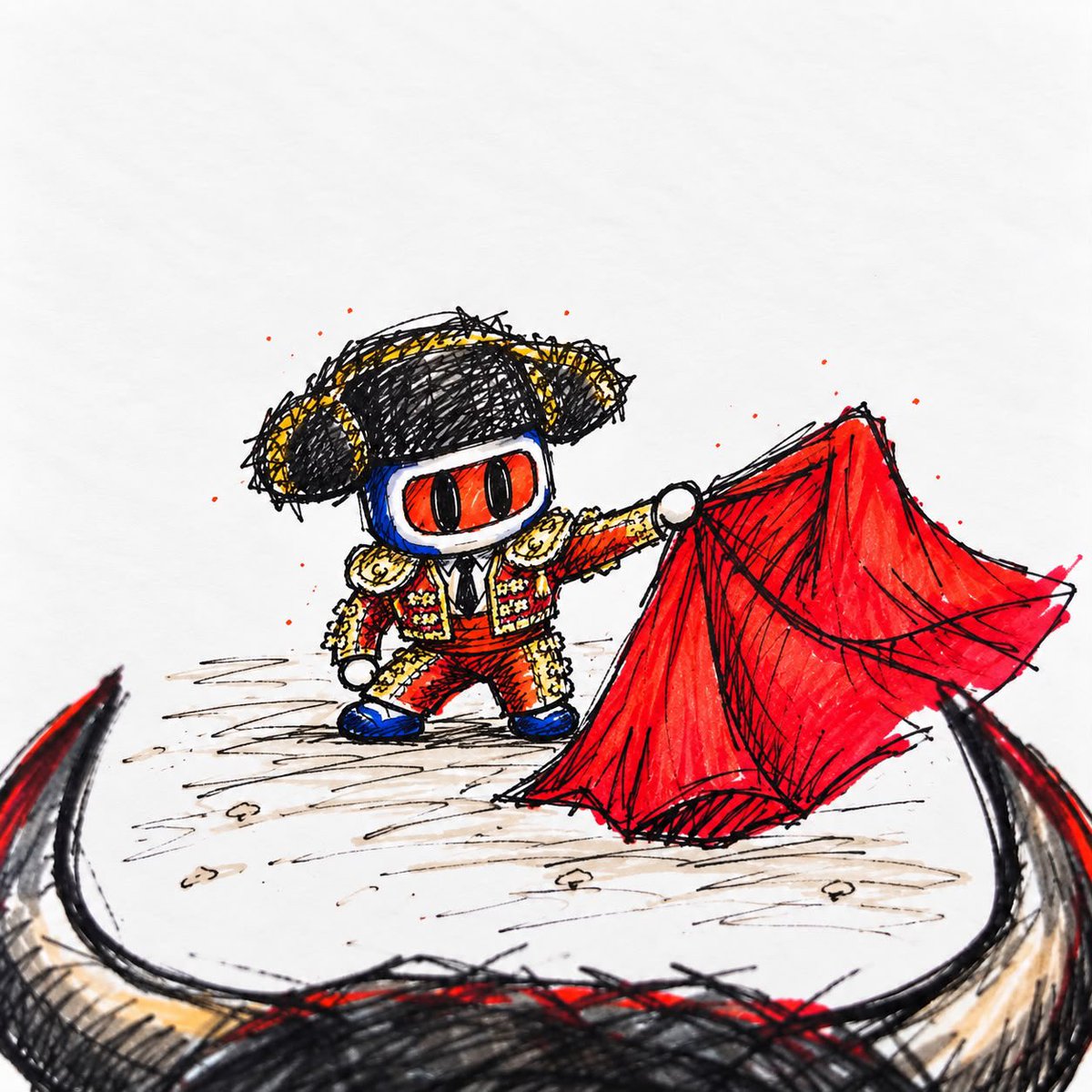memeesart's tweet photo. ¡vamos, toro negro! https://t.co/ZWQ11tZCVM