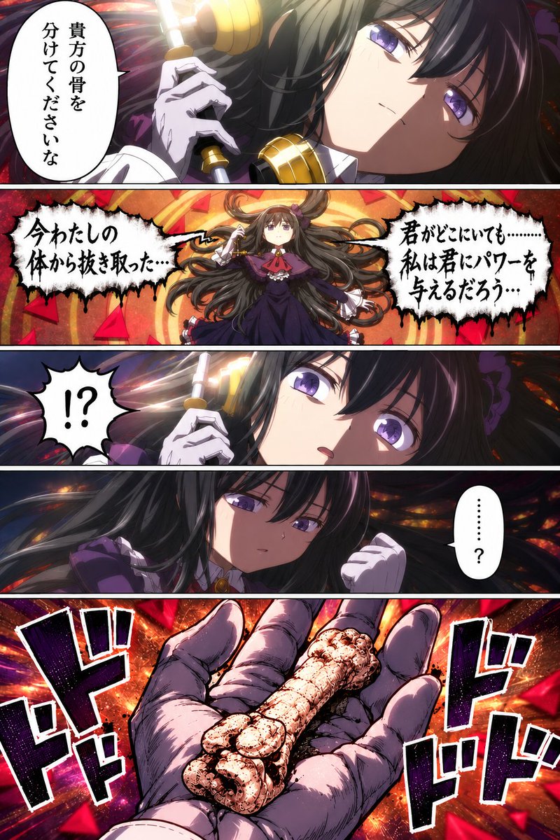 akira_akiramero's tweet photo. ほむら「貴方の骨を分けてくださいな」↓ https://t.co/M64tQn28WS