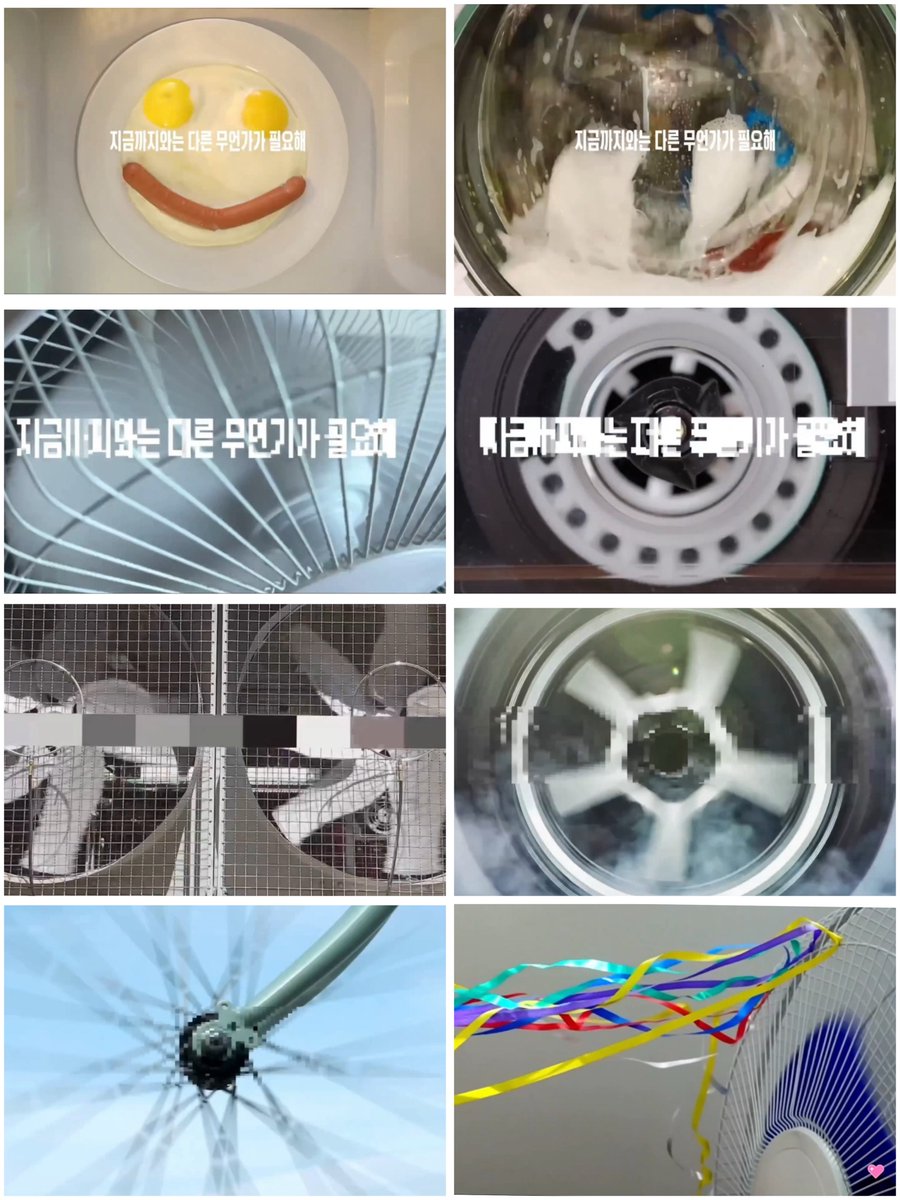 yeonjunholic913's tweet photo. 電子レンジの中の皿
洗濯機
扇風機
カセットテープ
ダクトファン
車のホイール
扇風機
すべて回転するもの
そして
지금까지와는 다른 무언가가 필요해
(これまでとは違う何かが必要だ)
同じことを繰り返さないみたいな?
#TXTisComing https://t.co/WMbWOaeboy