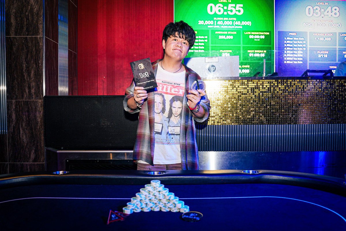 KOP_Japan's tweet photo. ⚜️Knights of Poker⚜️
【#6 Saturday Knight Fever】
誇りを懸けた戦いの末、玉座を奪ったのは――
👑優勝:KARA👑
(敬称略)
優勝者には最大限の称賛と名誉を✨
おめでとうございます‼️
#KOP
#KnightsofPoker https://t.co/qbkfBVJHH0
