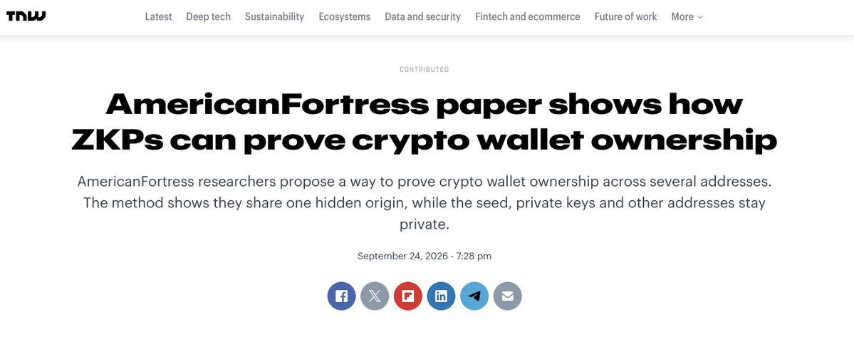 nguyenthambt's tweet photo. Privacy in crypto payments is not only about hiding information.

@AmericanFort_io is developing SafeSend™, a payment design focused on shielding balance and source-of-funds information with zero-knowledge proofs.

The important part is that privacy does not remove accountability.

SafeSend™ is designed to support selective disclosure when needed, while funds do not pool or mix.

The recipient can still know the payment came from @ you, keeping the payment relationship accountable while reducing the financial information exposed publicly.

This approach makes the privacy mechanism itself worth understanding, especially as crypto payments become more integrated into everyday wallets and applications.

SafeSend™ is still in development, so the focus right now is the architecture and how it is designed to balance privacy with accountability.

@AmericanFort_io