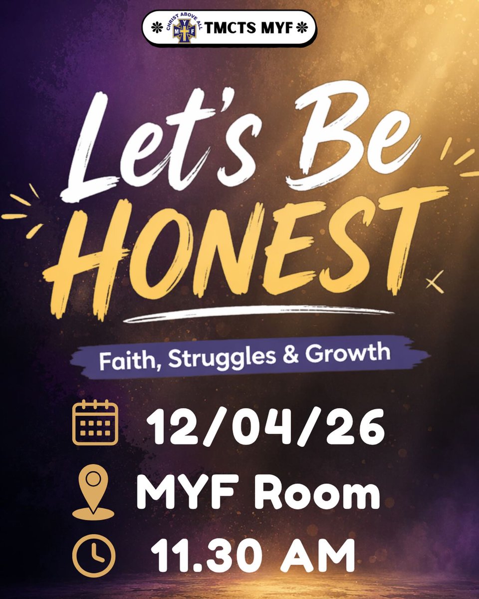 RyannRothell's tweet photo. Life isn’t always easy, but you don’t have to face it alone. Join us this Sunday for “Let’s Be Honest: Faith, Struggles &amp; Growth”—a safe space to share, learn, and grow together. 12/04/26 | MYF Room | 11:30 AM https://t.co/iWlsAMk5B2