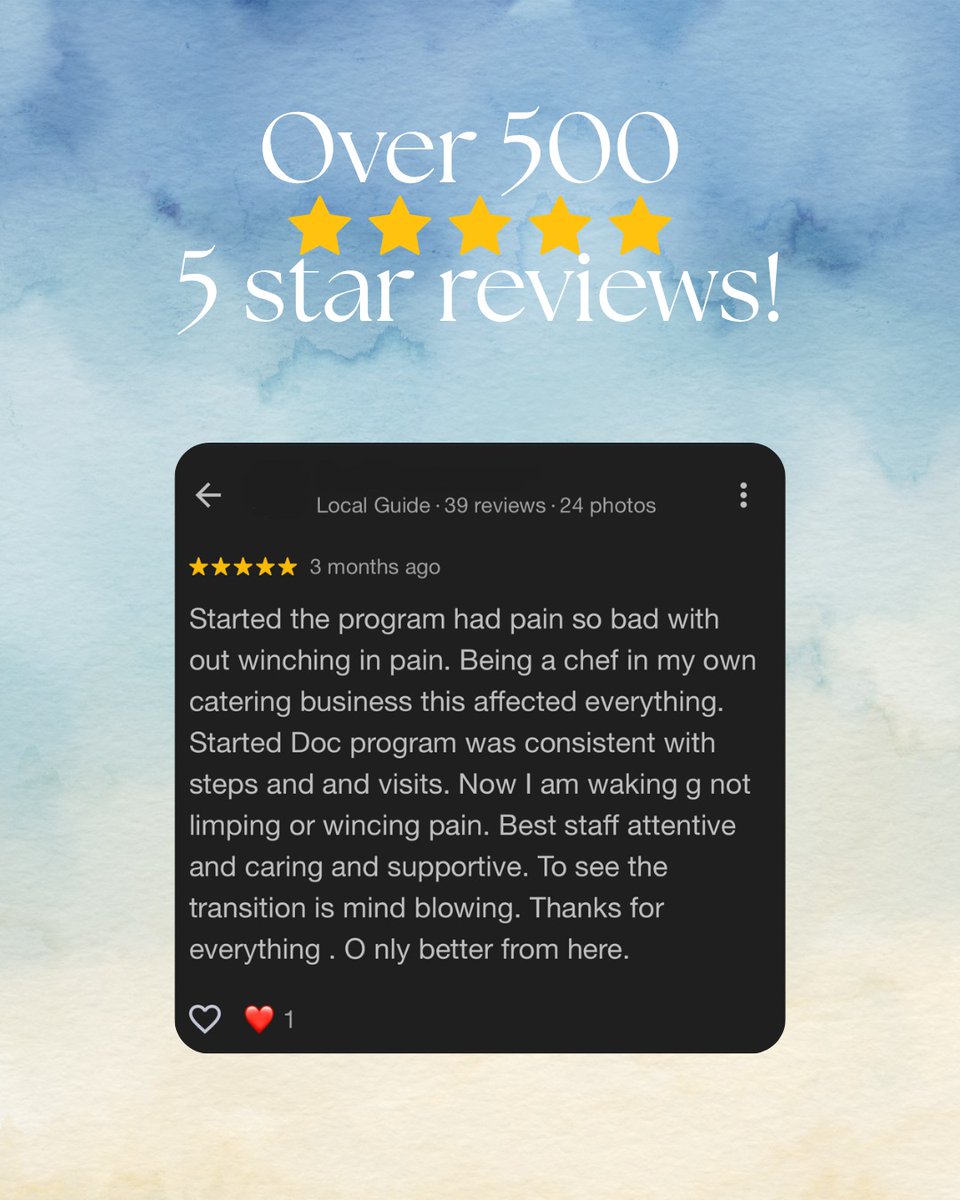 NeilStanfomx35's tweet photo. Over 500 five-star reviews! We’re deeply grateful to every patient who trusted Nexus Chiropractic with their care and shared their experience. Your support helps others find us. Thank you for being part of our journey! https://t.co/I7vBDUKvMQ