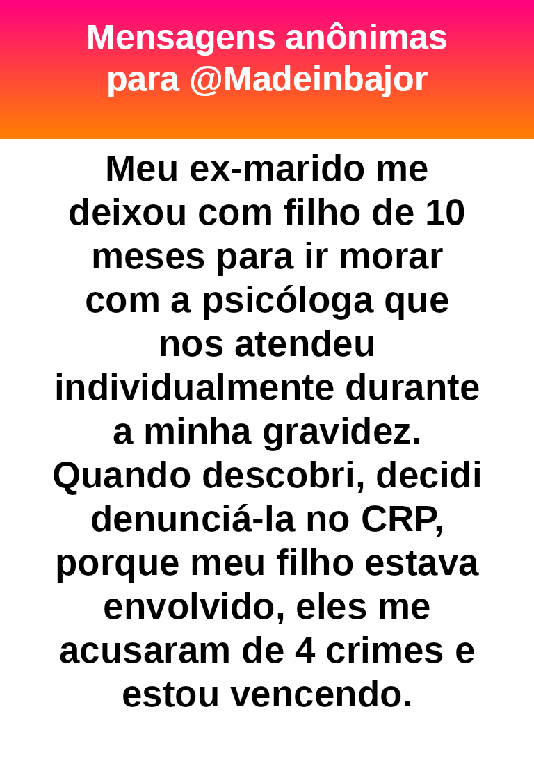 madeinbajor's tweet photo. Espero que vença.
Vou torcer para que traga uma atualização feliz em breve.  #bajo46416 https://t.co/oDUSGPIdxp