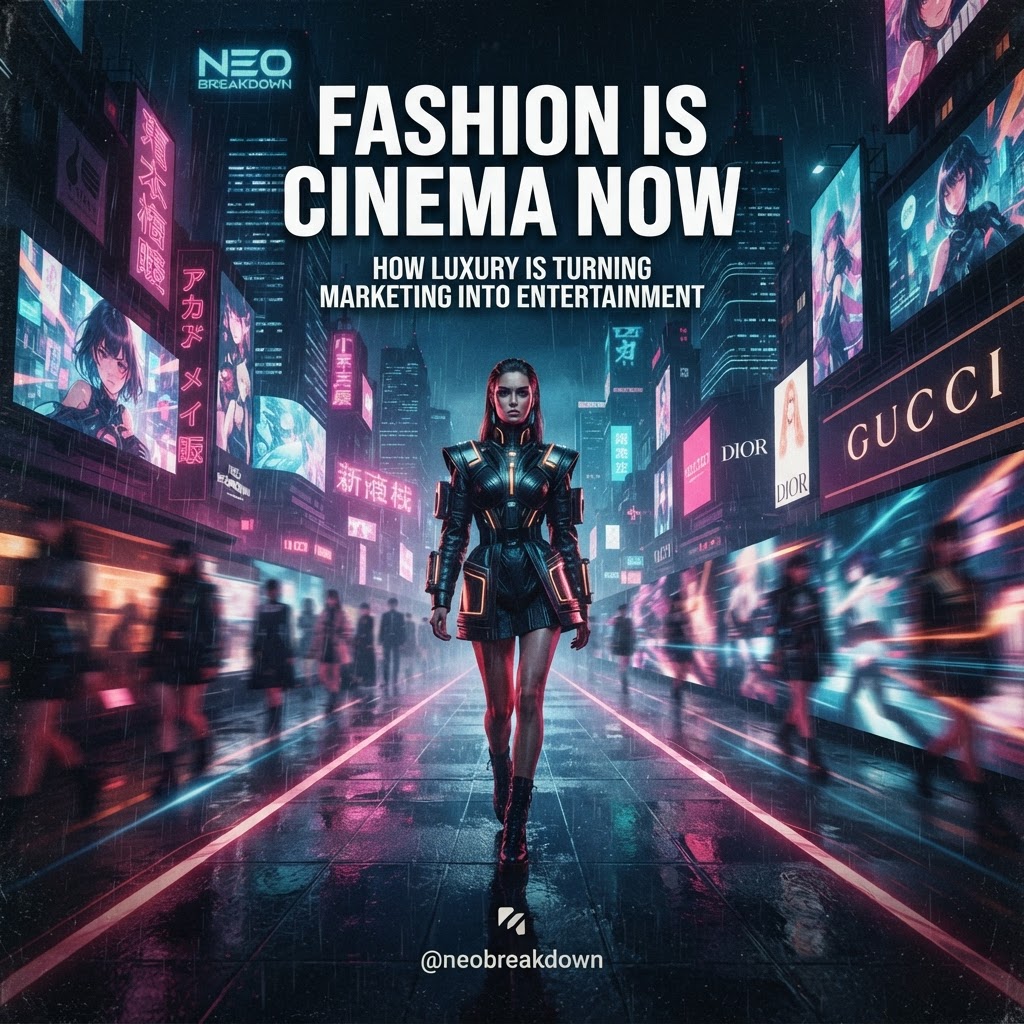 ClintMevis's tweet photo. Luxury brands aren’t just selling clothes anymore—they’re creating entire worlds. When anime-inspired energy meets cinematic campaigns, fashion feels less like advertising and more like cinema. Are brand campaigns now more entertaining than movies? https://t.co/FJuaI7zoYC
