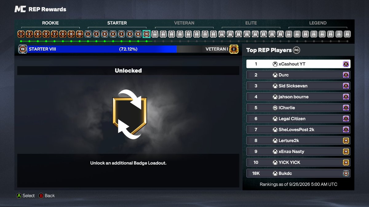 Bukdmv's tweet photo. Starter 8 -72% -vet 1
A lot of clothes 
10 builds all 95+ legend rebirth 
255 lifetime challenges 
Every build DMs open rn 
We can middle man or anything 
Just get ts off me ✅ DMs (open) 
#NBA2K26 https://t.co/KZJ72oo1g9