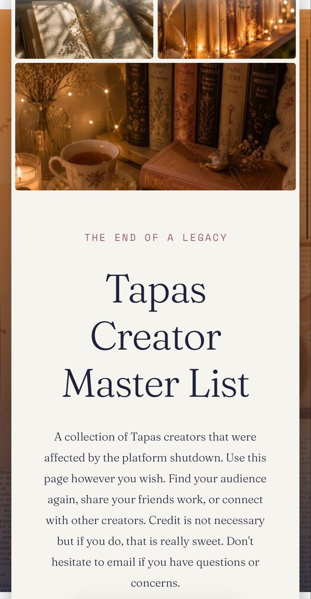 starlenewrites's tweet photo. If you’d like to follow your favorite Tapas creator to the beyond, check out this Carrd site: Tapas Creator Master List!
Link ⛓️‍💥is in comments.

#kakaoentertainment #indieauthors #tapascreator https://t.co/JR9pL9Wlrj