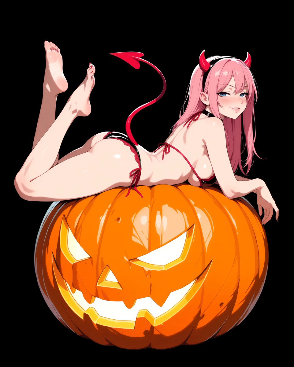Jonatha89094756's tweet photo. My new favorite vegetable looks better than most of my exes combined. 😂 Just look at this little devil and her pumpkin obsession! All this chaos in high-res is available only for my most loyal fans. Link in bio! 🎃💖
`#AnimeArt` `#DevilGirl` `#Halloween2025` `#DigitalArt` `#Patreon` `#Waifu` `#SpicyArt` `#PinkHair`