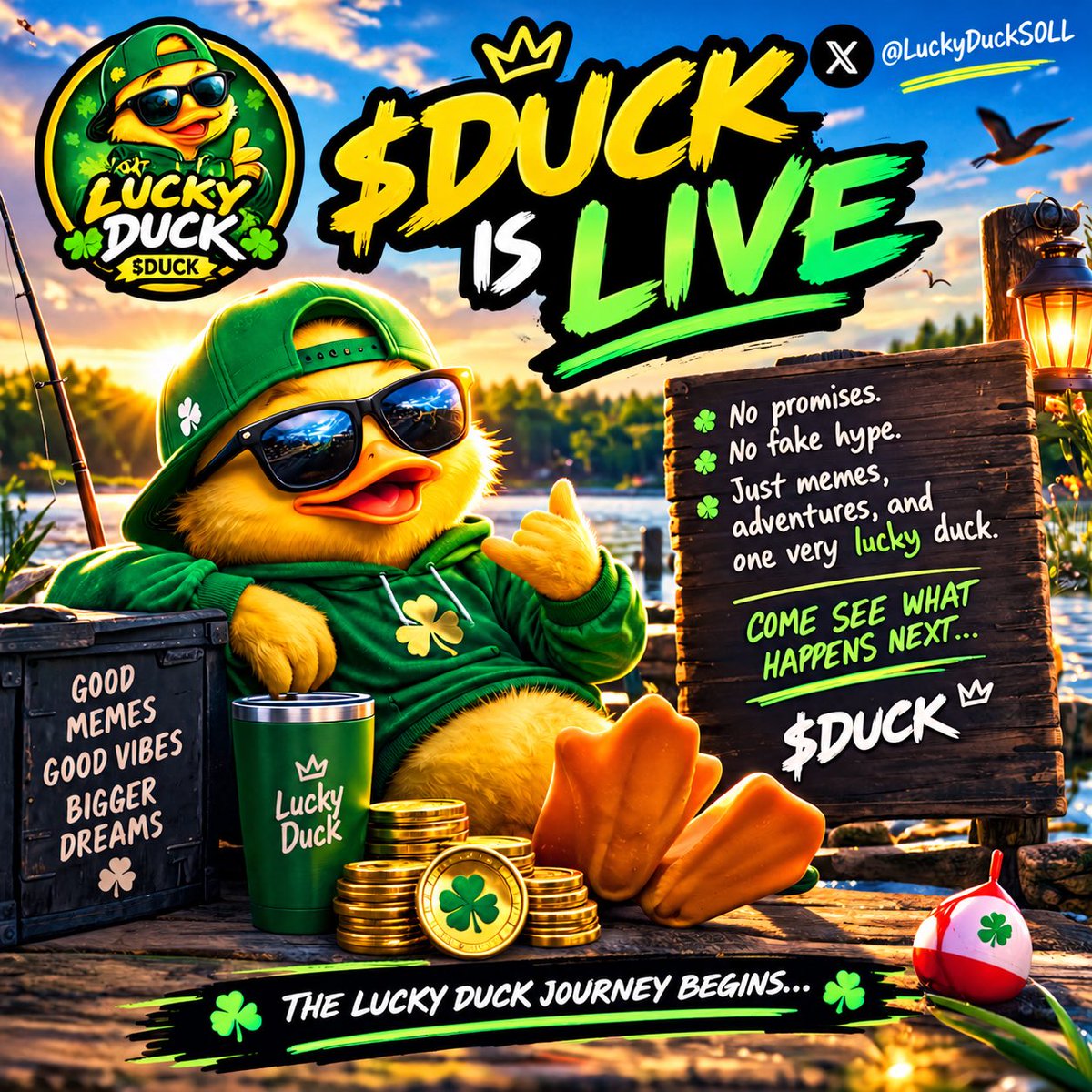 LuckyDuckSOLL's tweet photo. 🦆🍀 $DUCK IS LIVE!

Somehow, the Lucky Duck made it this far. 😂

No promises.
No fake hype.
Just memes, adventures, and one very lucky duck.

CA:
GXzp4KjesipQVFihzsv1kErsCHJVhcwLE1wL6Xknpump

Follow the journey: @LuckyDuckSOLL 🦆🍀

The Lucky Duck journey begins…

$DUCK https://t.co/Fj6AJqeDs1