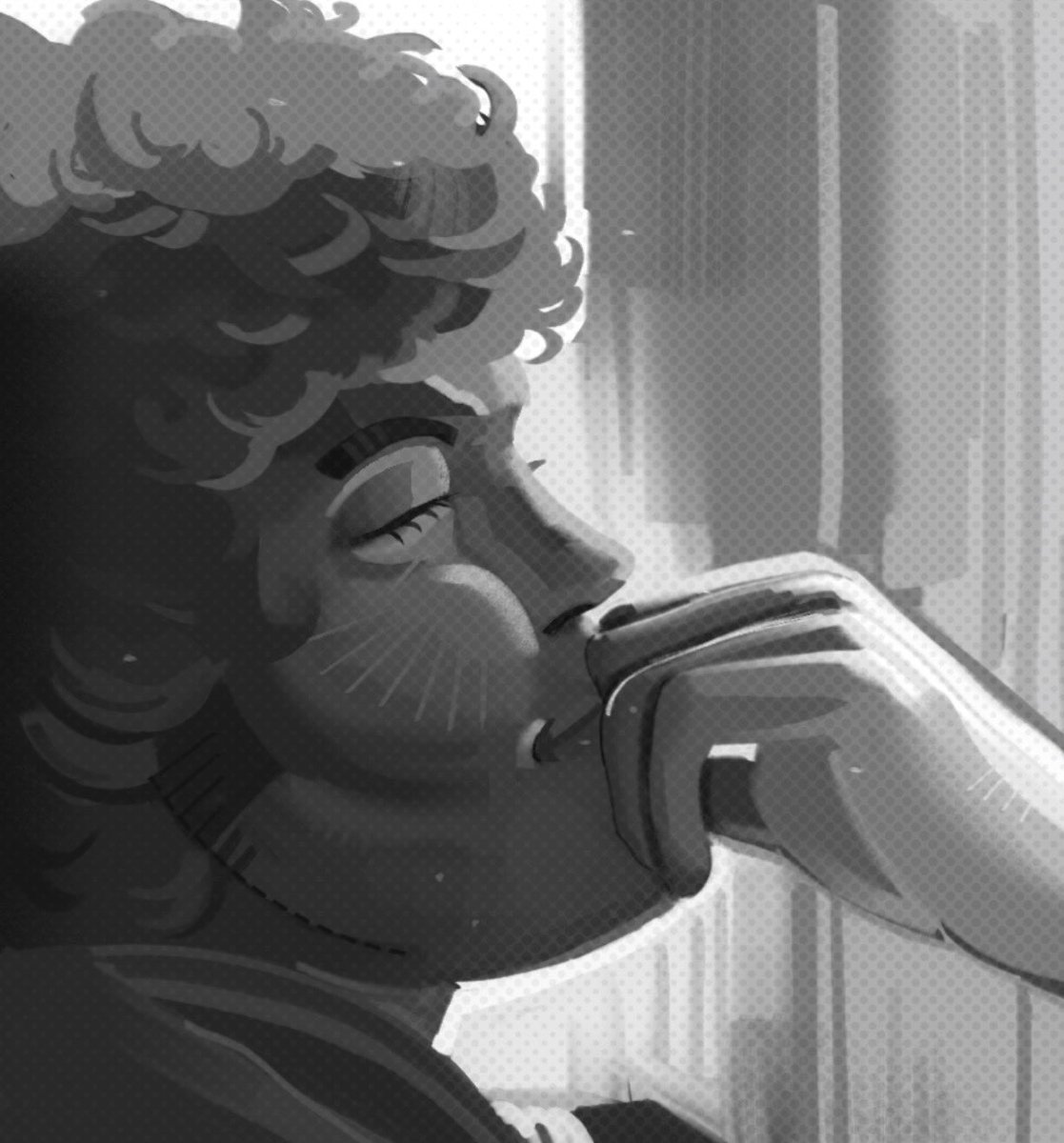 Fenceington's tweet photo. Using this as an excuse to experiment a little with some of the procreate brushes,, https://t.co/tEJ0iuoeGe