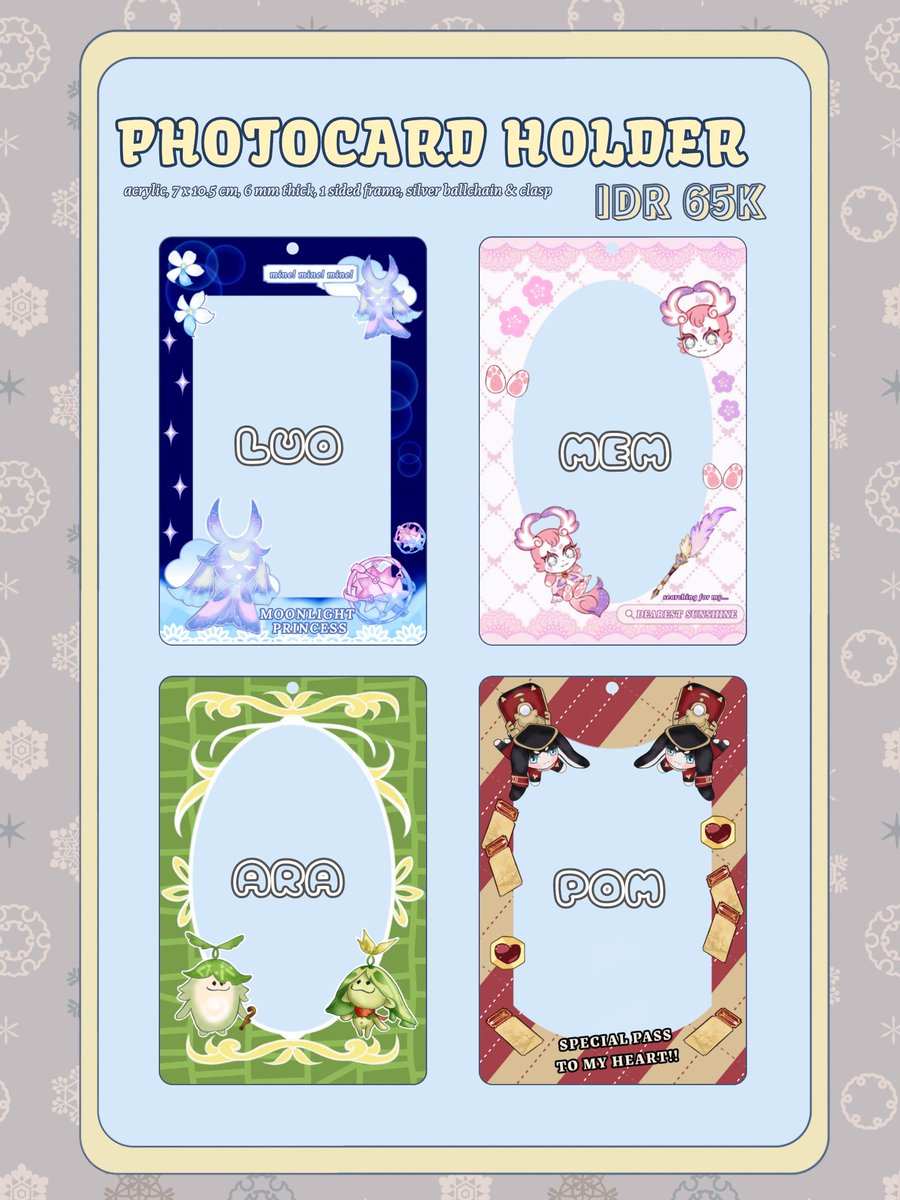 ciaownara's tweet photo. Haloo semuanyaa~👋🏻😍

Aku buka PO acrylic cahol inspired by Genshin dan HSR. Untuk detail dan harganya tercantum yaa~

Link order : https://t.co/M6N4dzIEaV
Closed : 1 Oktober 2025, 23.59 WIB (atau sampai target responden) 
Shipping : currently available 🍊 for locals 🇮🇩 https://t.co/ENHX2VVpNJ