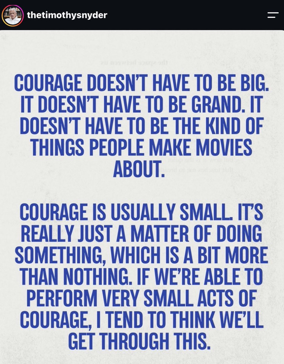 901mmr's tweet photo. This is outstanding advice, as always from thetimothysnyder: “It's really just a matter of doing something, which is a bit more than nothing. If we do, I tend to think we'll get through this.” All of us, make a difference. Never doubt that what you do is important!
#momsky https://t.co/kHqEAPUnXn