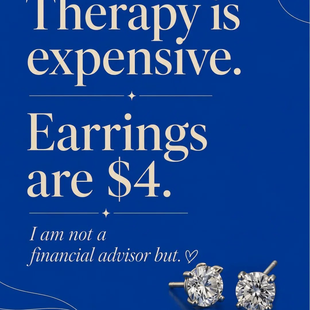 24milton's tweet photo. Therapy is expensive. Earrings are only $4. How? https://t.co/kSX7d8VeJ9