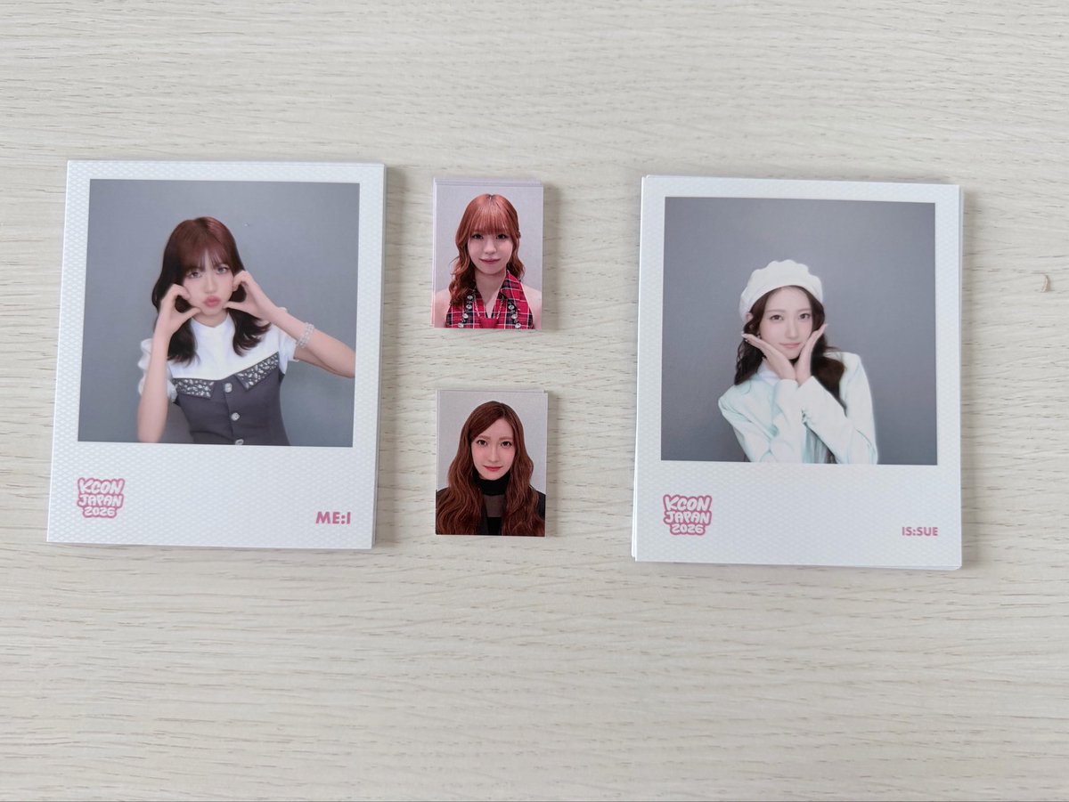 axuote's tweet photo. ME:I IS:SUE KCON MD

求：買取
　　(paypay、Yahoo!フリマ通しも🉑)

 IDカード、ポラロイドはないメンバーもあります。
お値段ご提示ください。売り切りたいので　　メルカリ最安値以下可能です。
#ME_I買取　#ISSUE買取 https://t.co/9GtUkAdwQY