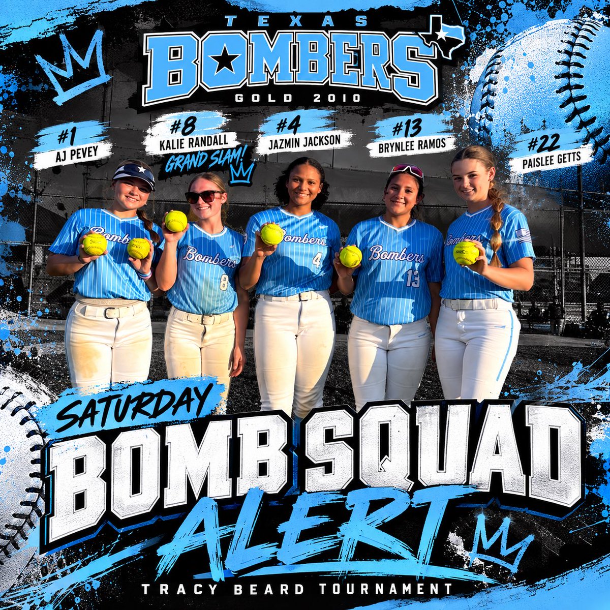 BombersGold2010's tweet photo. Today at the Tracy Beard Invite 
💣💣AJ Pevey, 2028 @adisonp2028 
💣Kalie Randall 2028 (GRANDSLAM) @kalierandall21 
💣Jazmine Jackson 2028 @Jackson_Jaz1031 
💣Brynlee Ramos 2029 @brynlee_ra5237 
💣Paislee Getts 2029 @PaisleeGetts 
Thank you Coach Dickson for coming @caseydickson717
