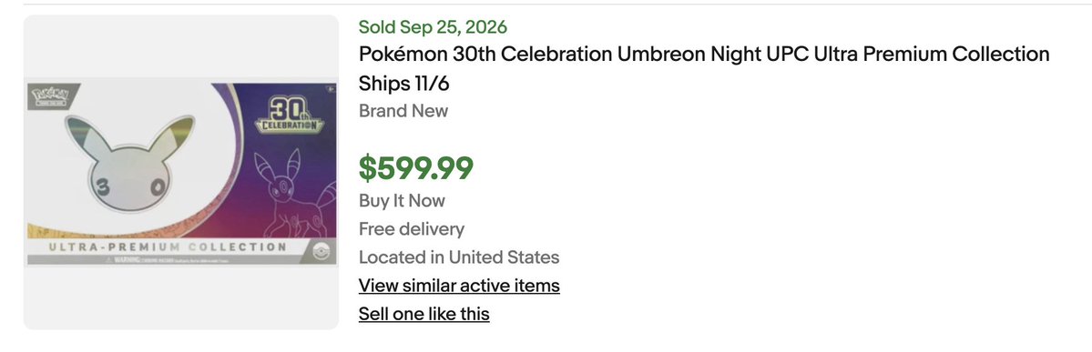 heydomoshi's tweet photo. Pokemon 30th Celebration UPC

eBay: $600
GameStop: $380

Just saying. https://t.co/YUon65UOJm