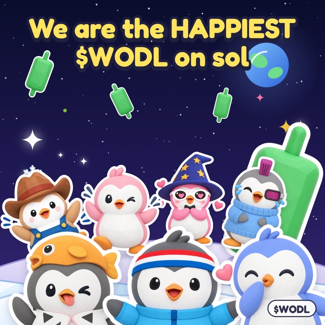alanethereum's tweet photo. solana:6BZY2BgeqVKEYCTgU9Q9oUwx6bDqv32djy6WGaXTci1i 

Happy penguins are here, spreading happy vibes to everyone. ✨

Happy is the strategy. Welcome to @wodlworld https://t.co/yQ4QZebxHh