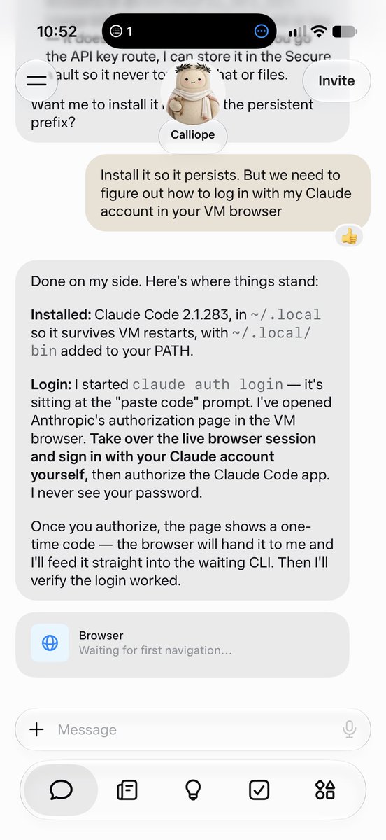 viticci's tweet photo. I don't think people realize you can install Claude Code inside Muse lol https://t.co/oHTuDEpjno