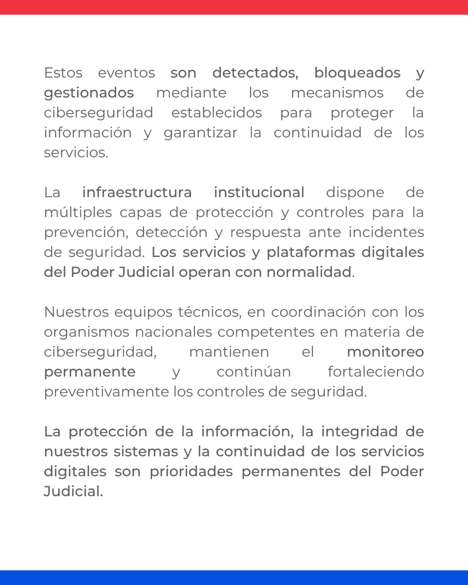 PoderJudicialRD's tweet photo. 🔐 Aclaración sobre seguridad digital del Poder Judicial. 

#PoderJudicialRD https://t.co/nbOwzXW6V7