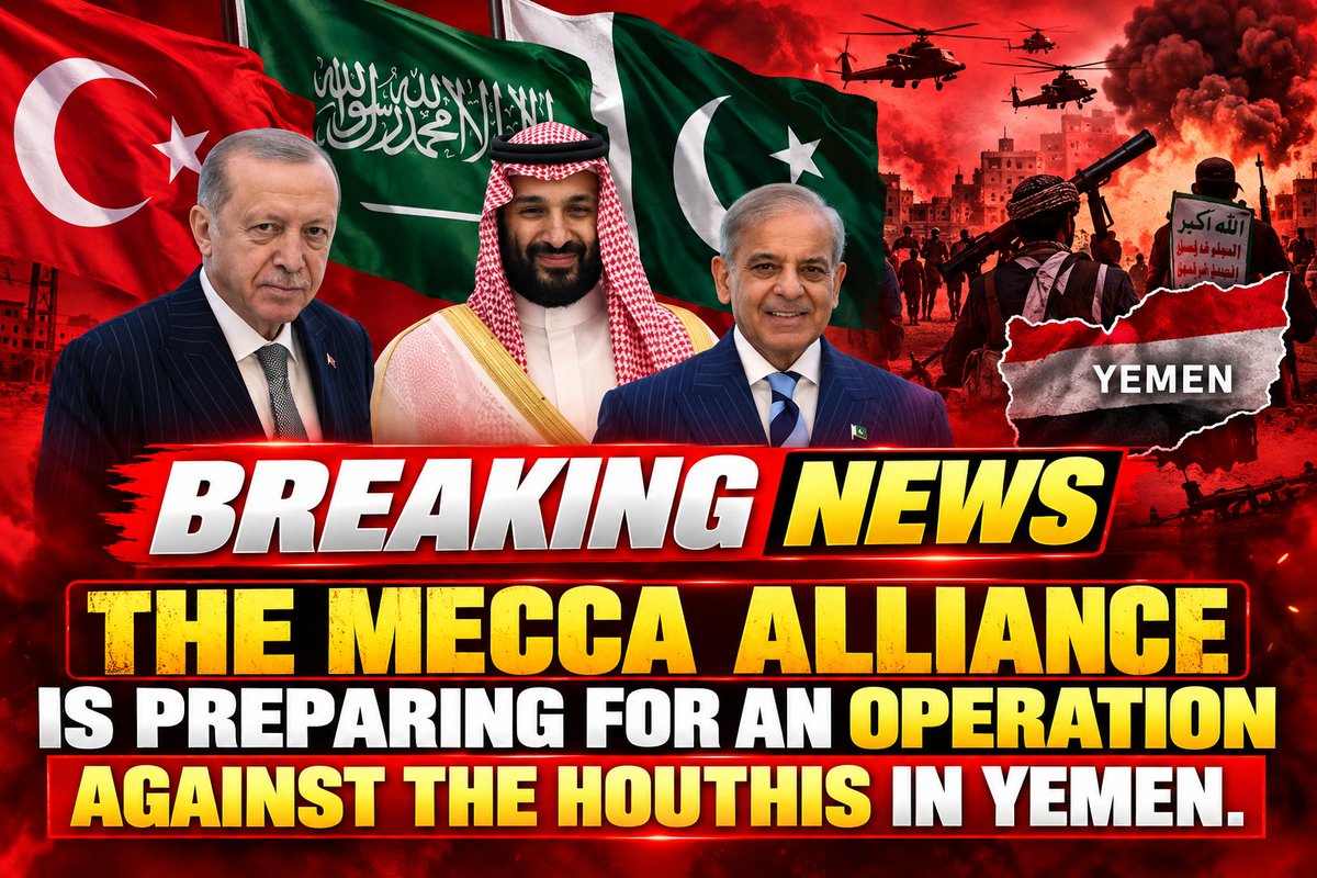 FuriousTrusted's tweet photo. BREAKING NEWS :

REPORTS: 🇸🇦🇵🇰🇹🇷🇾🇪 - The Mecca Alliance is reportedly preparing for an operation against the Houthis in Yemen. https://t.co/141qQq7bZd