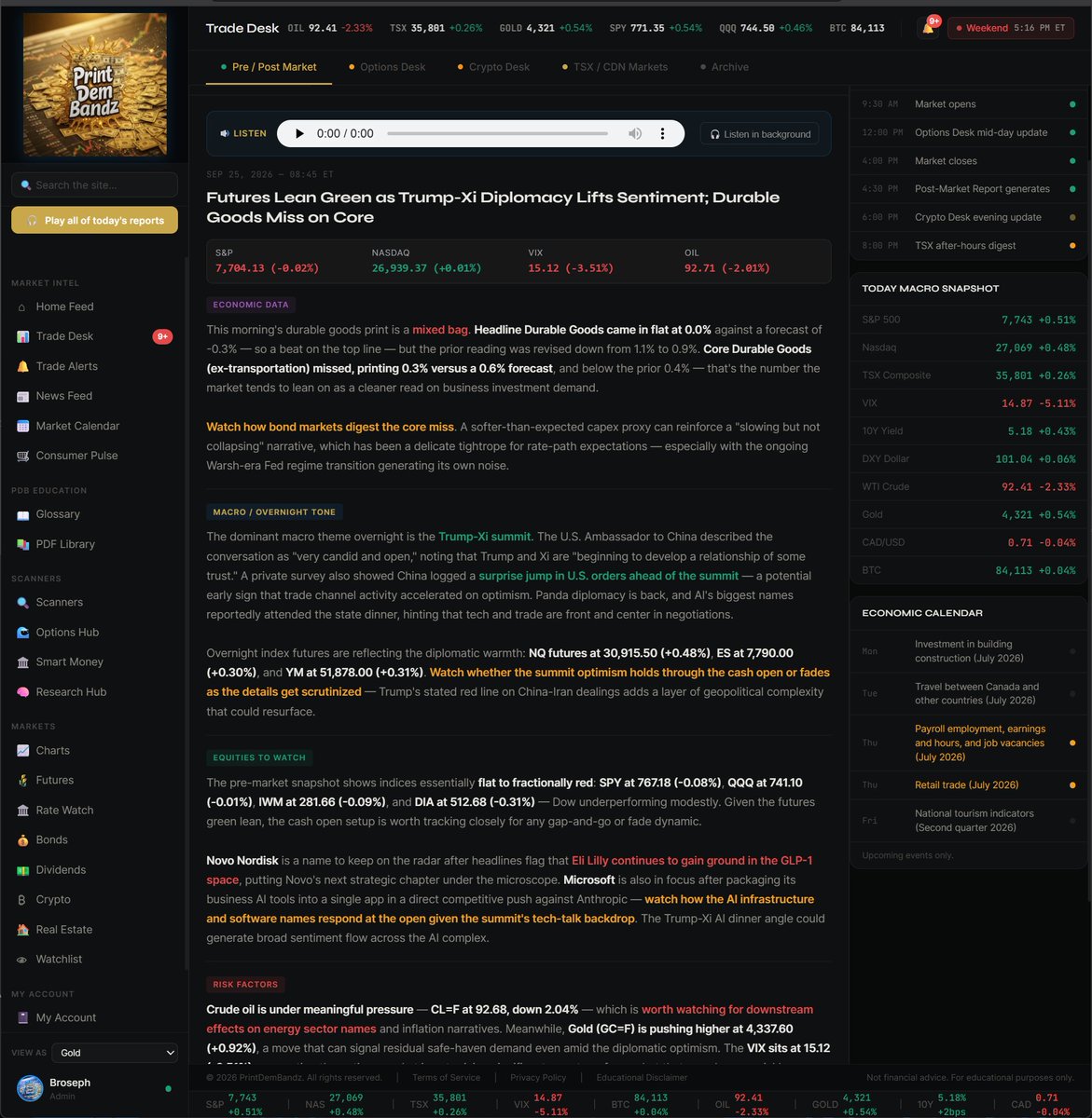 PrintDemBandz's tweet photo. Most "free trials" make you jump through hoops to actually see what you're paying for.

This one doesn't. 14 days of full Gold access on PrintDemBandz — real options flow, dark pool alerts, congressional trades, a real scanner — free. Cancel anytime before day 14 and you pay nothing. Don't cancel, and you keep it at $64.99/mo.

No trial-then-basically-nothing. You get the real thing, free, for two weeks.

🔗 https://t.co/6CBfhSv2RN

#Stocks #Options #TradingTools #PDB #FreeTrial
