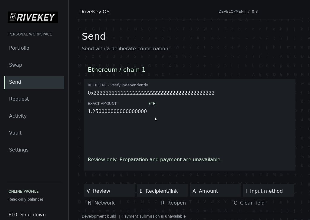 DriveKeyyy's tweet photo. DriveKey OS update 

Added transaction history 

The UI isn’t final—this is a barebones development version. Payments aren’t enabled yet. More functionality and polish to come.

#BuildInPublic https://t.co/NhZbCK8It9