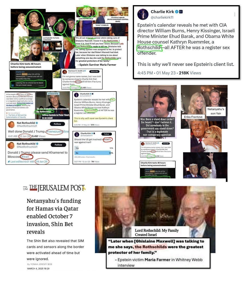 RealTheForce's tweet photo. 🇮🇱Rothschild: "My family created Israel"

🚨 Epstein to Thiel:
"I represent the Rothschilds."

🚨 Rothschilds paid Epstein $25M

🚨 Rothschilds assigned Epstein's lawyer Alan Dershowitz to Epstein

🚨 Maria Farmer says Ghislaine told her the Rothschilds are her greatest protector https://t.co/q2eWxgV3fA