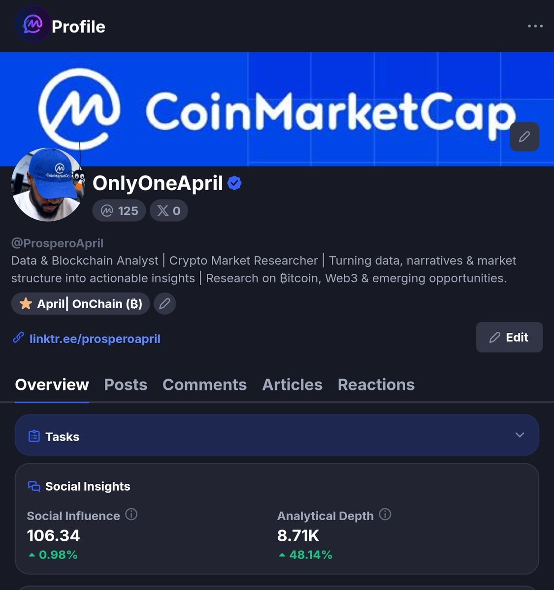 ProsperoApril's tweet photo. #2 WORLDWIDE on @CoinMarketCap by Analytical Depth. 🥈

I honestly don't even know what to say.

I've spent months consistently researching, analyzing markets, studying data and sharing what I find with the CMC Community.

Today, seeing OnlyOneApril ranked #2 worldwide in Analytical Depth is a moment I'll genuinely appreciate.

It's easy to look at a ranking and see a number.

For me, it represents the countless hours of research, charts, market analysis, writing and showing up even when it felt like nobody was watching.

I'm still building.

My goal has always been bigger than just posting about crypto. I want to become a recognized voice in the space, create useful research, connect with people building the industry and eventually take this work beyond my home country.

So this means a lot.

Thank you to everyone who reads, engages with, challenges and shares my work.

#2 today. Still building tomorrow.

OnlyOneApril is just getting started.

If you want to follow my research on CMC:
https://t.co/ogoUD0opgn

Congratulations to me 🎉