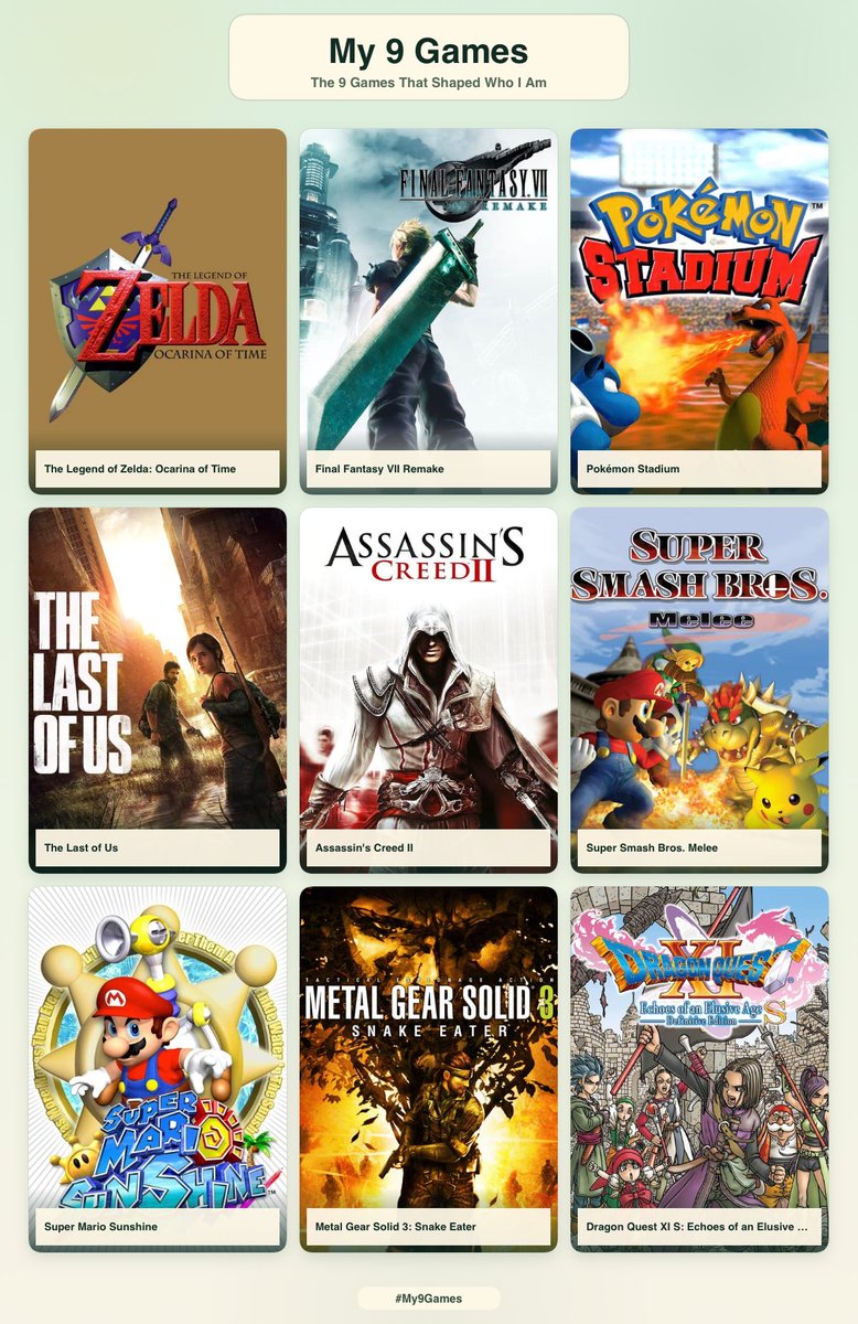 JammaPajamas's tweet photo. My 9 games https://t.co/jVO61hzJuP