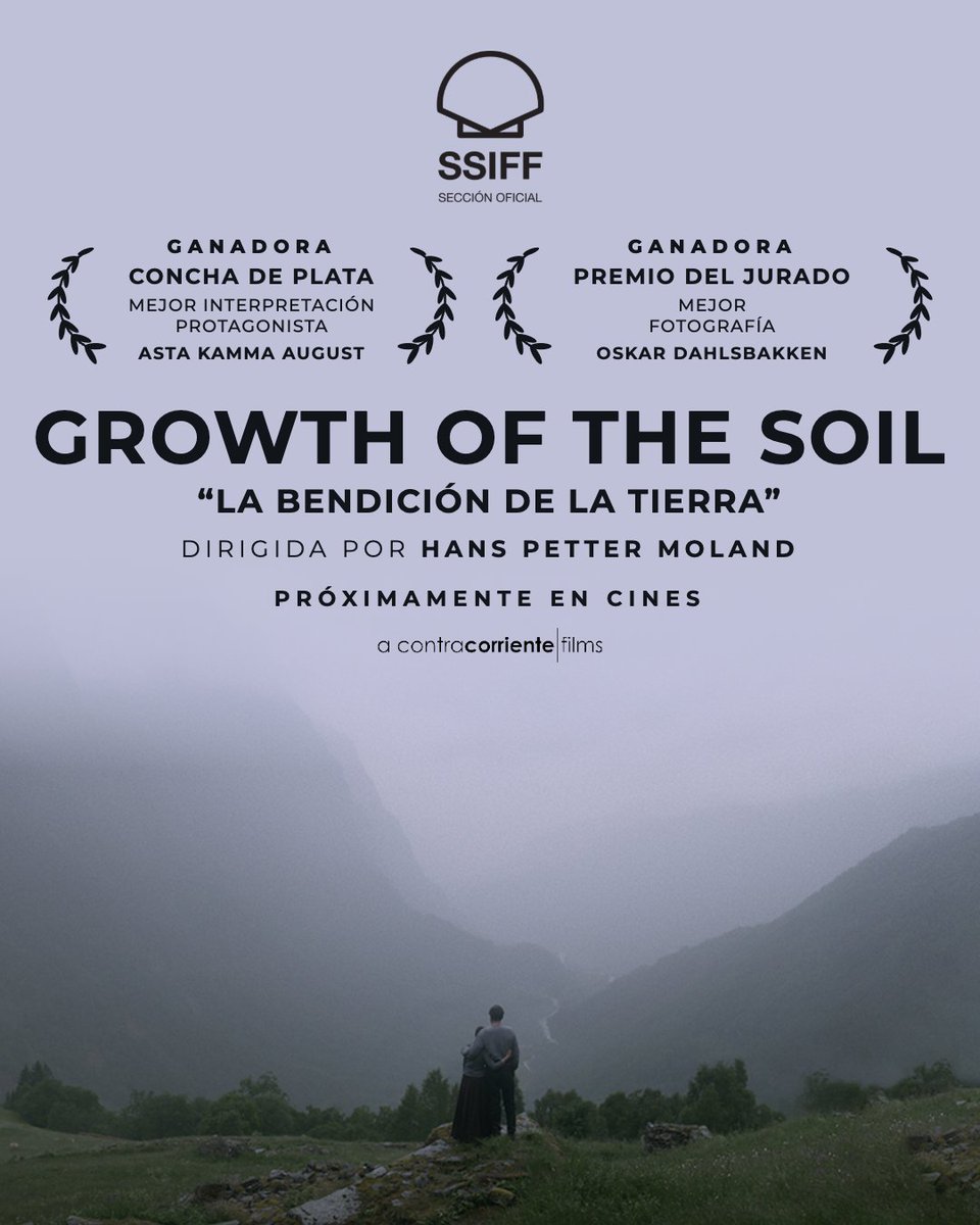 acontrafilms's tweet photo. 👏 Doble premio para #GrowthOfTheSoil ('La bendición de la tierra') en la Sección Oficial del Festival de San Sebastián: 

🏆 Concha de Plata a la Mejor Interpretación Protagonista para Asta Kamma August.
🏆 Premio del Jurado a la Mejor Fotografía para Oskar Dahlsbakken.  

La película de Hans Petter Moland, representante de Noruega en los Oscar 2027, llegará próximamente a los cines españoles. 

#74SSIFF #Zinemaldia #HansPetterMoland