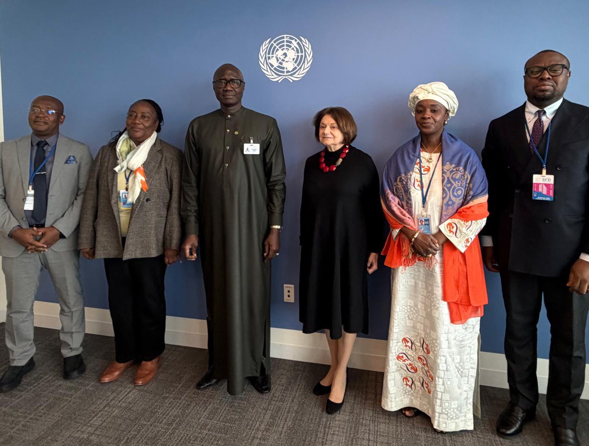 UNDPPA's tweet photo. I appreciated meeting with former colleague Diop, President of the ECOWAS Commission. We discussed the root causes of instability in West Africa and the Sahel and agreed to strengthen cooperation on preventive diplomacy, ensuring that youth and women's voices inform our approach. https://t.co/ngoC0400BW