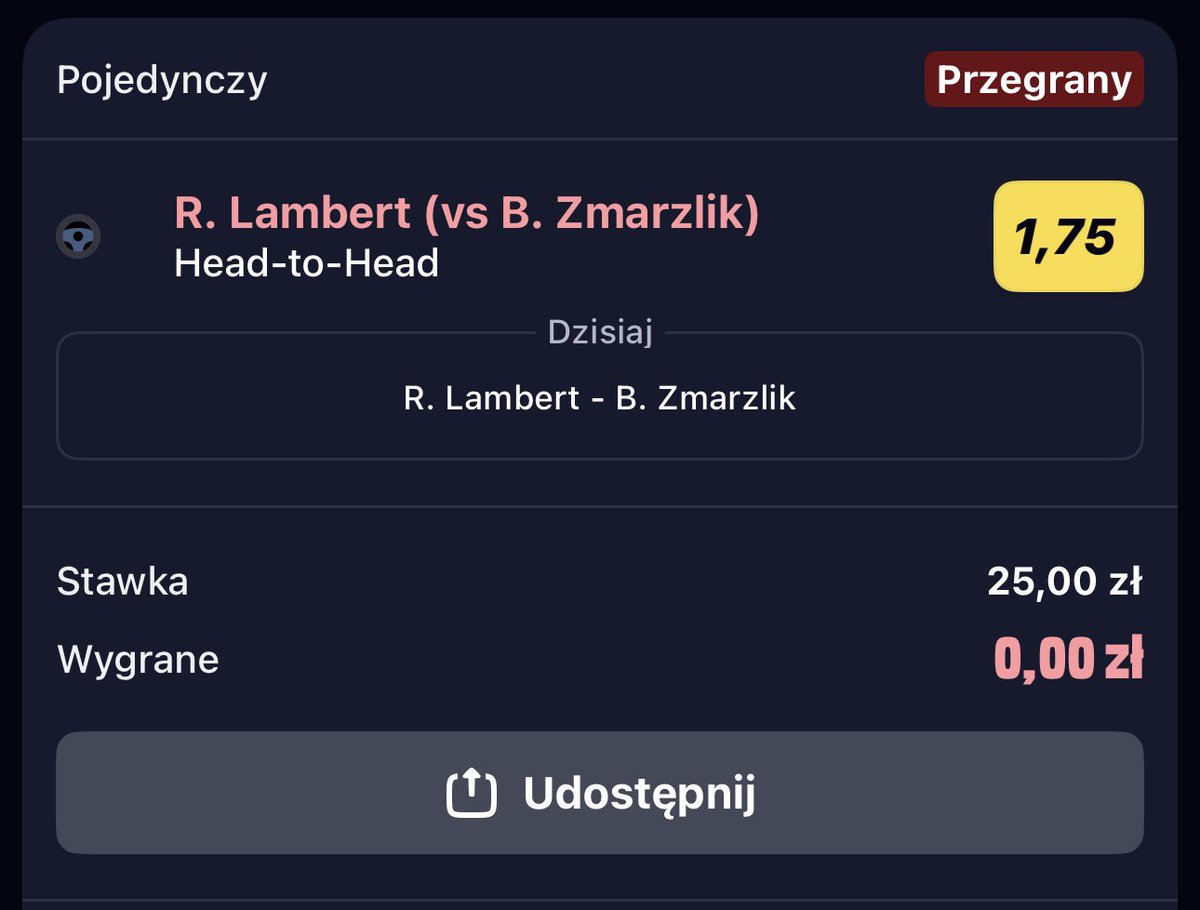 ApatorFan62's tweet photo. @BetclicPolska co wam się nie podoba w tym zakładzie?
Lambert wygrał i rundę zasadniczą i finał https://t.co/wLUT4frrgQ