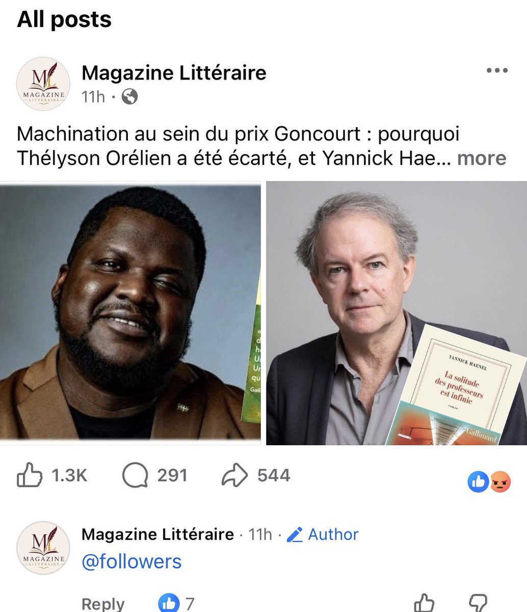 509Papo's tweet photo. Machination au sein du prix Goncourt : pourquoi Thélyson Orélien a été écarté, et Yannick Haenel épargné ?

Le 25 septembre 2026, l'Académie Goncourt annonçait le retrait de ''C'était ça ou mourir'', de Thélyson Orélien, de sa première sélection. Dans son communiqué, l'institution justifiait cette décision par la volonté de préserver l'intégrité du prix, après une double mise en cause : des soupçons de recours à l'intelligence artificielle, relayés par un compte anonyme s'appuyant sur le logiciel Pangram, et des accusations de plagiat portant sur des textes plus anciens de l'auteur, publiés il y a plus de dix ans au Canada. En quelques jours, l'écrivain canado-haïtien, révélation de la rentrée et lauréat du prix du roman Fnac, s'est retrouvé hors course.

Cette célérité mérite d'être mise en regard d'un autre dossier, qui se déroule au même moment, sous les yeux de la même Académie Goncourt, mais que celle-ci semble ne pas voir. Yannick Haenel figure lui aussi dans la première sélection du Goncourt 2026, pour ''La solitude des professeurs est infinie'' (Gallimard). Or, ActuaLitté a révélé il y a deux semaines une troublante proximité entre ce roman et ''Grand Poisson'', de Fabrice Sanchez (Plon, 2025) : un manuscrit de ce dernier, refusé par un éditeur de la maison Gallimard, aurait circulé en interne avant que Yannick Haenel ne publie, un an plus tard, un texte partageant avec lui des scènes, des motifs et des références étrangement proches. L'enquête ne conclut pas à la contrefaçon, faute de preuve que Yannick Haenel ait eu matériellement accès au texte de Sanchez, mais les faits ont été rendus publics sans qu'aucun communiqué de l'Académie n'y ait répondu, et sans que le roman n'ait été inquiété dans la course au prix.

Ce n'est d'ailleurs pas la première fois que l'intégrité d'un texte de Yannick Haenel est mise en question. En 2007, la romancière Alina Reyes l'avait publiquement accusé de plagiat au sujet de son roman Cercle (Gallimard), pourtant récompensé cette année-là par le prix Décembre et le prix Roger Nimier. Deux ans plus tard, Claude Lanzmann, réalisateur de Shoah, accusait également Yannick Haenel d'avoir puisé sans autorisation dans les dialogues de son film et d'avoir déformé la vérité historique de son personnage-titre. Ni l'une ni l'autre de ces controverses n'a empêché la suite de la carrière de l'auteur, couronné depuis par l'Interallié, le Fnac et le Médicis.

Si l'on retire le roman de Thélyson Orélien pour des suspicions et des allégations de plagiat, actuelles et anciennes, cela devrait suffire à appliquer la même règle à Yannick Haenel.

Il appartient donc à l'Académie Goncourt, qui revendique dans son communiqué la volonté de « préserver l'intégrité du prix », de clarifier, une fois pour toutes, si cette exigence vaut pour tous les noms de sa liste, ou seulement pour certains d'entre eux.

Abonnez-vous et partagez pour ne rien rater sur l'actualité littéraire !

Magazine Littéraire