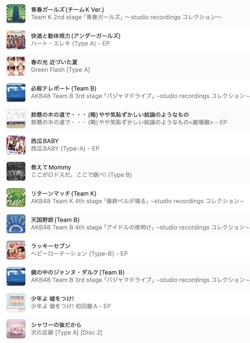 takkun_8u's tweet photo. 全員『好きish』コンサートで披露された全49曲のセットリストと出展元の一覧です。

#AKBサンコンコン 
賛否両論あったみたいですが、確かに殆どが10年以上前のカップリング曲や昔の劇場公演曲なので耳馴染みのない方がいても無理はないです。派生ユニットまで含めて全部把握しようと思ったら膨大ですし、楽曲の豊富さがAKB48の良さでもありますが、逆に新規の方にとっては何から聴いたらいいのか戸惑うと思うので、気になる曲があったら聴いてみようぐらいのスタンスで最初はいいのかなと個人的には思っています。
