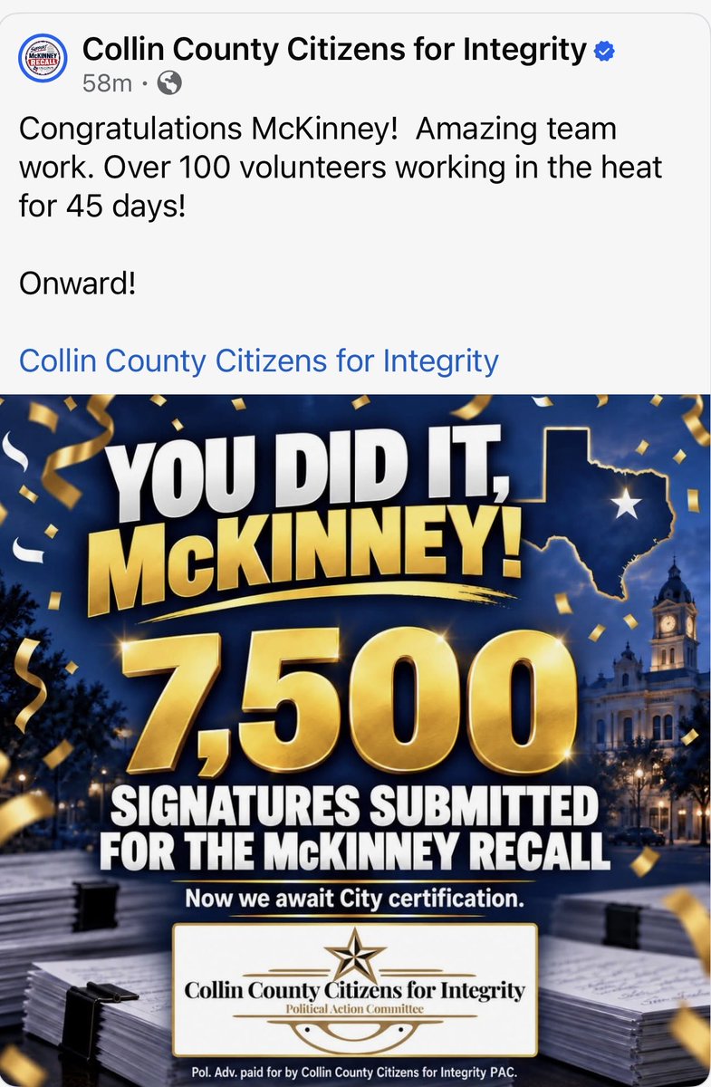 _withashley's tweet photo. Mckinney — I’m so proud of my city hall did not let me down. It doesn’t stop there, we are headed to the ballot box 

Show up &amp; show out 

7,500 signatures, 7,500 voices that are being heard 

Onward 

#restorewhatmatters https://t.co/uz4gH2yF4V
