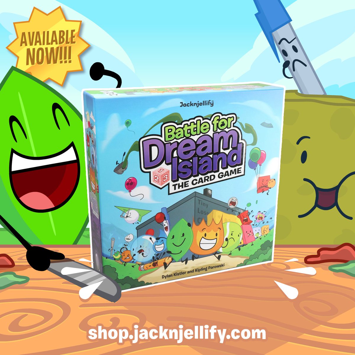 jacknjellify's tweet photo. Play your own season of BFDI! Battle for Dream Island: The Card Game is out now. Comes with 21 Character figures and cards... and more! #BFDI https://t.co/jwBWQQdFb9