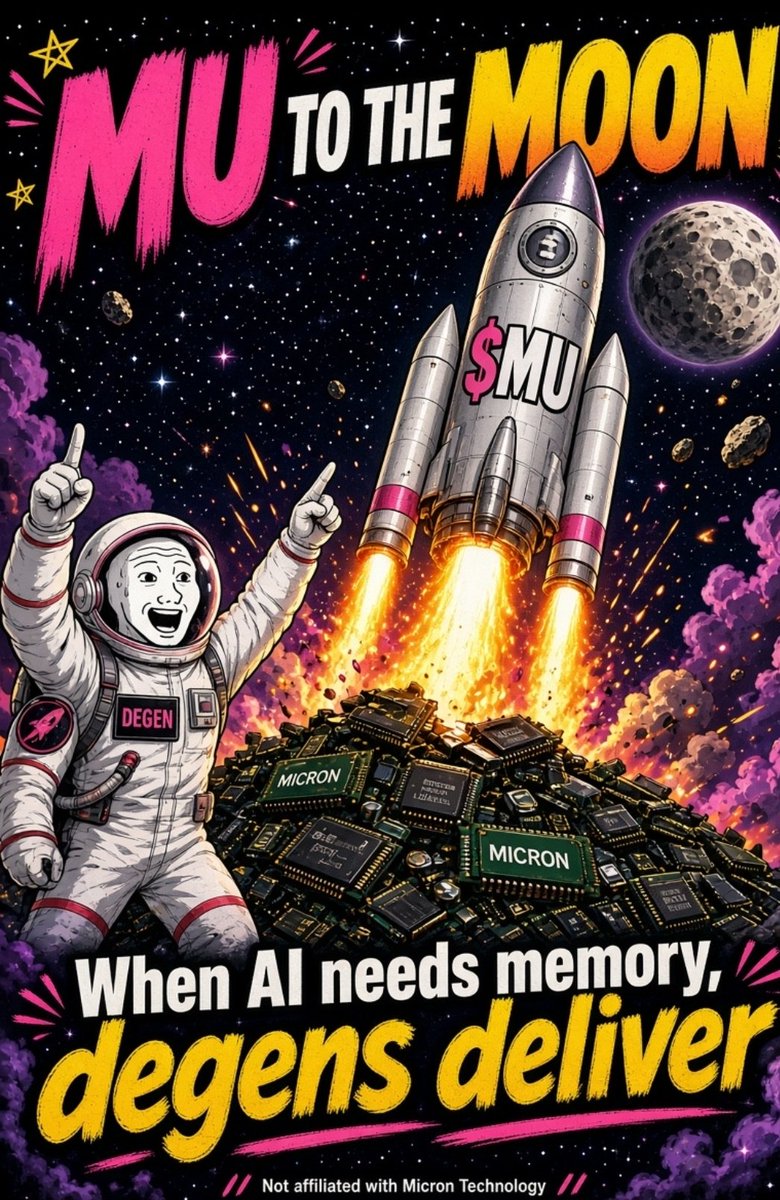 jajajudex's tweet photo. @Raydium Memory is power.

$MU is the play.
To the moon or nothing.

Ca: FX2vDFER2RQgntmN62GGPP2brBXeJ3vwAEDLwYwqpump

#Solana #MemeCoin100x https://t.co/7TxFGxzLhm