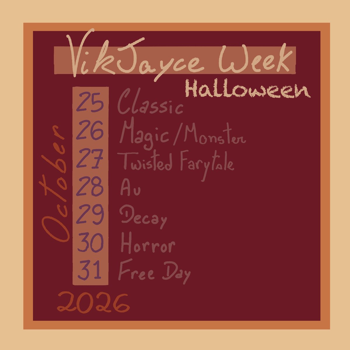 vikjayceweek's tweet photo. VIKJAYCE HALLOWEEN WEEK
#vikjayce
#vikjaycewk #vikjaycehalloweenwk https://t.co/c4Swwy4ktD