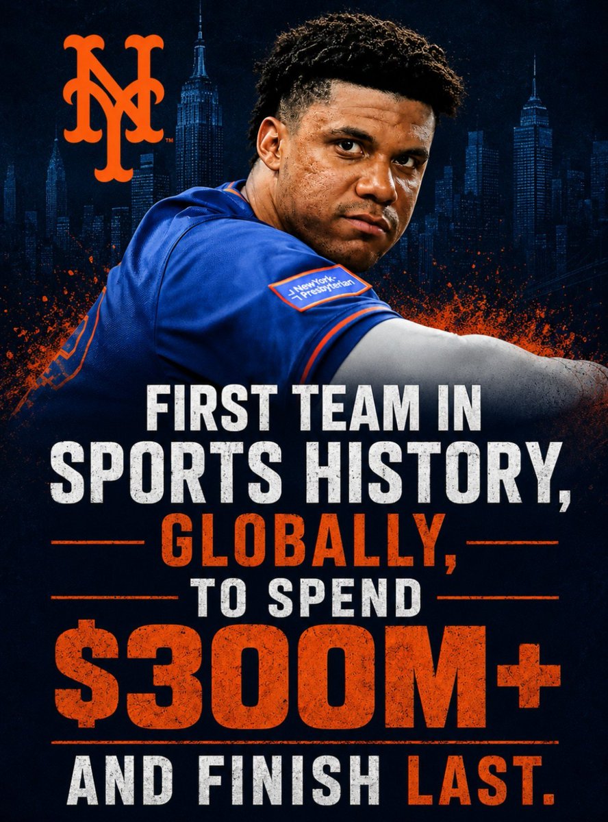 DanClarkSports's tweet photo. The New York Mets are the only team, across any sport around the world, to spend $300+ million and finish last. https://t.co/n7BbR2f9vF