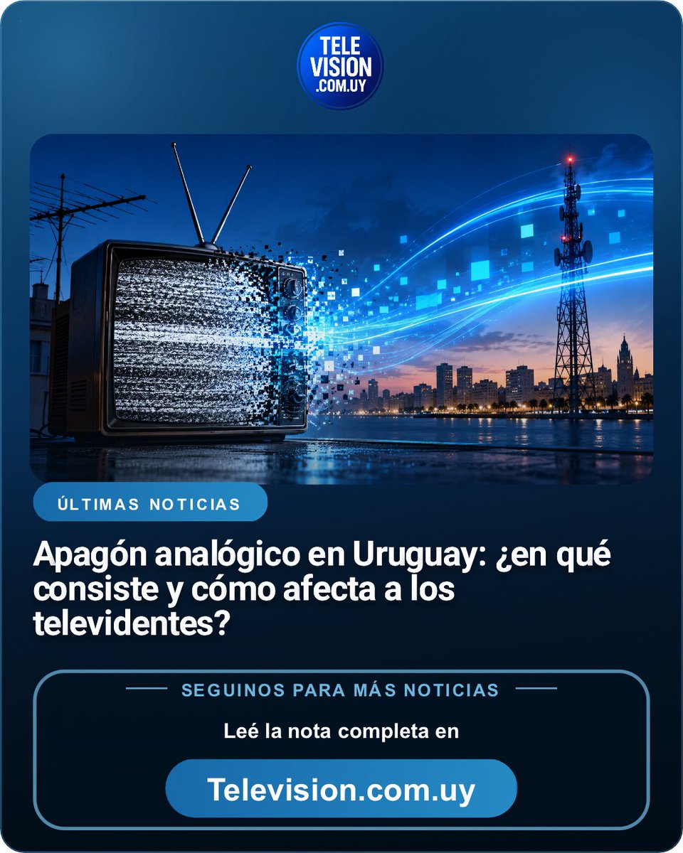 tvuycom's tweet photo. Apagón analógico en Uruguay: ¿en qué consiste y cómo afecta a los televidentes?
https://t.co/klqqoSTS8N https://t.co/tzci3mgNe4