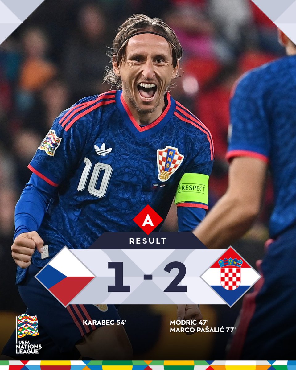 UEFAEURO's tweet photo. Modrić helps Croatia to a win 👏

#NationsLeague https://t.co/0w9j6gVVRD